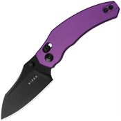 Kizer V3672SA1 Mini Bulldog Black Nitro V Sheepsfoot Clutch Lock Knife Purple Aluminum Handles