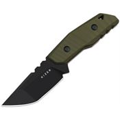 Kizer 1086A1 Quartz Blackwash AEB-L Tanto Fixed Blade Knife Od Green G10 Handles