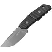 Kizer 1086A2 Quartz Stonewash AEB-L Tanto Fixed Blade Knife Black Sculpted G10 Handles