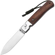 CJRB 1961WD Glacier Sand Blast Drop Point Button Lock Knife Wood Handles