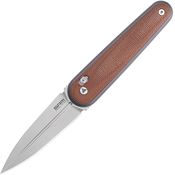 SRM 251MBMN Twin 251MB Ambi-Lock Knife Mic Bead Blast Dagger Knife Brown Canvas Micarta Handles