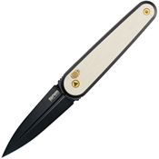 SRM 251MBGT2 Twin 251MB Ambi-Lock Knife Ivory Black Dagger Knife Ivory G10 Handles