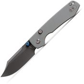 Vosteed A2918 Raccoon Top Black 14C28N Clip Point Linerlock Knife Gray G10 Handles