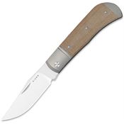 Kizer V3761A1 Trestle Satin Clip Point Slip Joint Knife Brown Micarta Handles