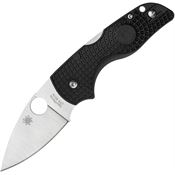 Spyderco 230PBK Lil' Native Satin Lockback Knife Black Handles