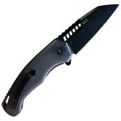 KOI 015 Raven Black 14C28N Drop Point Linerlock Knife Black G10 Handles