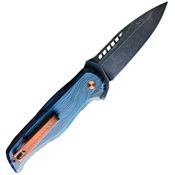 KOI 012 Bowerbird Male Blackwash 14C28N Drop Point Linerlock Knife Garolite Layered G10 Handles