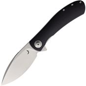 Trollsky ME002 Mandu Evo Satin 14C28N Drop Point Linerlock Knife Black G10 Handles