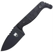 Cobratec PSBLK Small Kingpin Black D2 Carbon Steel Fixed Blade Knife Black G10 Handles