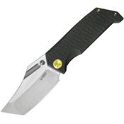 Kubey 402D Hamster Blackwash 14C28N Clip Point Framelock Knife Blackwash Titanium Handles