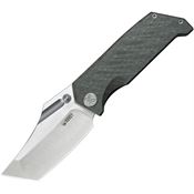 Kubey 402C Hamster Satin 14C28N Clip Point Framelock Knife Flame Textured Titanium Handles