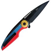 KOI 013 Cassowary Black 14C28N Drop Point Linerlock Knife Ebony G10 Handles