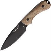 Bradford 3FE104B Guardian 3 Black Fixed Blade Knife Natural Micarta Handles