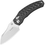 Kizer 3672SA3 Mini Bulldog Stonewash Nitro V Sheepsfoot Clutch Lock Knife Carbon Fiber Handles