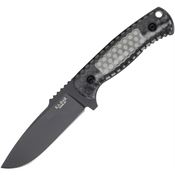 Ka-Bar 7700 George Cool Name Black Carbon Steel Drop Point Fixed Blade Knife Smoked Handles