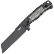 Ka-Bar 7701 George Cool Name Black Carbon Steel Sheepsfoot Fixed Blade Knife Smoked Handles