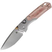 Vosteed A2217 Psyop 299 Top Stonewash S35VN Drop Point Linerlock Knife Red Norplex Ultrex Micarta Handles