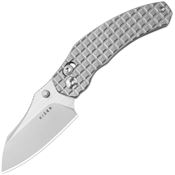 Kizer 3672SA2 Mini Bulldog Two-Tone Nitro V Sheepsfoot Clutch Lock Knife Gray Titanium Handles