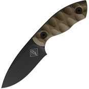 Ranger 9471OD Model 3 Black Drop Point Fixed Blade Knife Od Green Sculpted Micarta Handles