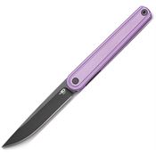 Bestech T2502C Ink Black MagnaCut Linerlock Knife Purple Titanium Handles