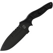 Sniper Bladeworks MAMUBLKBLK MAMU Black Spear Point Fixed Blade Knife Black G10 Handles