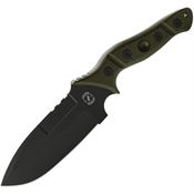 Sniper Bladeworks MAMUODGBLK MAMU Black Spear Point Fixed Blade Knife Od Green G10 Handles