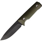 Main Street 036 The San Black Drop Point Fixed Blade Knife Od Green G10 Handles