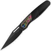 Kizer 3720A1 Raze Black DLC S45VN Clip Point Framelock Knife Black Carbon Fiber Handles