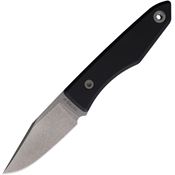 Big Idea Design 009GBK Lookout Stonewash Nitro V Clip Point Fixed Blade Knife Black G10 Handles