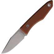 Big Idea Design 009MBR Lookout Stonewash Nitro V Clip Point Fixed Blade Knife Brown Micarta Handles