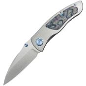 Kubey 258C Vertigo Stonewash S35VN Wharncliffe Framelock Knife Gray Carbon Fiber Handles