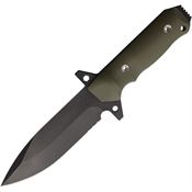 Main Street 037 AIO 2 Black Spear Fixed Blade Knife Od Green G10 Handles