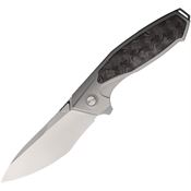 Remette RTKF4 Kingfisher Satin M390 Framelock Knife Sand Blast Titanium Handles