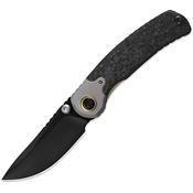 Kizer ZXFK03A4 Pioneer Black DLC CPM-20CV Drop Point Linerlock Knife Gray Carbon Fiber/Titanium Handles