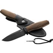 LionSTEEL AHBBLG ACHA Black M390 Fixed Blade Knife Green Burlap Micarta Handles