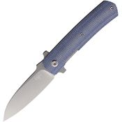 Max MKHES1BL Ulys Stonewash CPM-20CV Drop Point Linerlock Knife Blue Canvas Micarta Handles