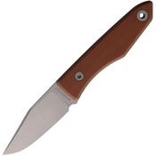 Big Idea Design 735758 Lookout Stonewash MagnaCut Clip Point Fixed Blade Knife Brown Micarta Handles