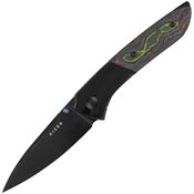 Kizer 3690A2 Spitfire Black DLC S35VN Drop Point Framelock Knife Black Carbon Fiber Handles