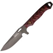 Dawson 83649 Outcast Midnight MagnaCut Fixed Blade Knife Black/Red G10 Handles