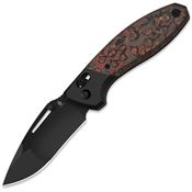 Kizer 3695A3 Bulli Black DLC S45VN Drop Point Clutch Lock Knife Mars Valley Fat Carbon Fiber Handles