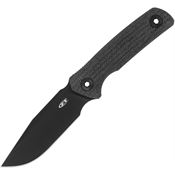 Zero Tolerance 0004BLK 0004 Black Clip Point Fixed Blade Knife Black Canvas Micarta Handles