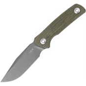 Zero Tolerance 0004OL 0004 Stonewash Clip Point Fixed Blade Knife Olive Canvas Micarta Handles