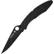 Spyderco 07BKP Police Model Black VG-10 Lockback Knife Black Handles