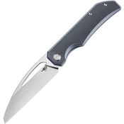 Bestech T2503D Taipan Satin MagnaCut Framelock Knife Black/Blue Handles