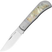 Kizer 3761A3 Trestle Polsihed S45VN Clip Point Slip Joint Knife Mother of Pearl Handles