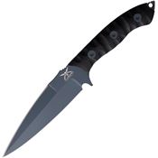 Curran LJAV004 Javelin Gray Carbon Steel Double Edge Fixed Blade Knife Black G10 Handles Black Kydex Sheath