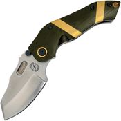 Sniper Bladeworks DMFODGSAT DMF Satin S35VN Tanto Framelock Knife Od Green G10 Handles