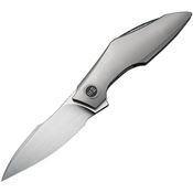 We 240842 Krait Snake Nested Satin M390 Recurve Linerlock Knife Gray Titanium Handles