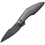 We 240843 Krait Snake Nested Black M390 Recurve Linerlock Knife Gray Polished Titanium Handles
