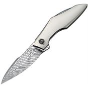 We 24084DS1 Krait Snake Nested Black Recurve Linerlock Knife Gray Titanium Handles